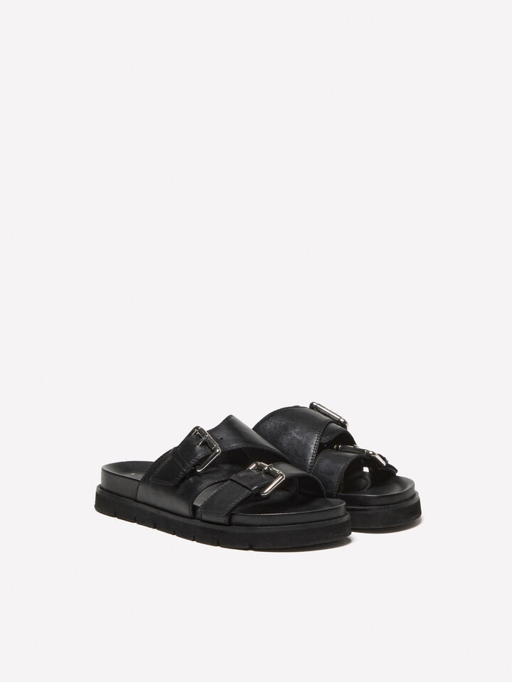 Chaussons en cuir noir - chaussures pour homme - Noir | Sisley image number 1